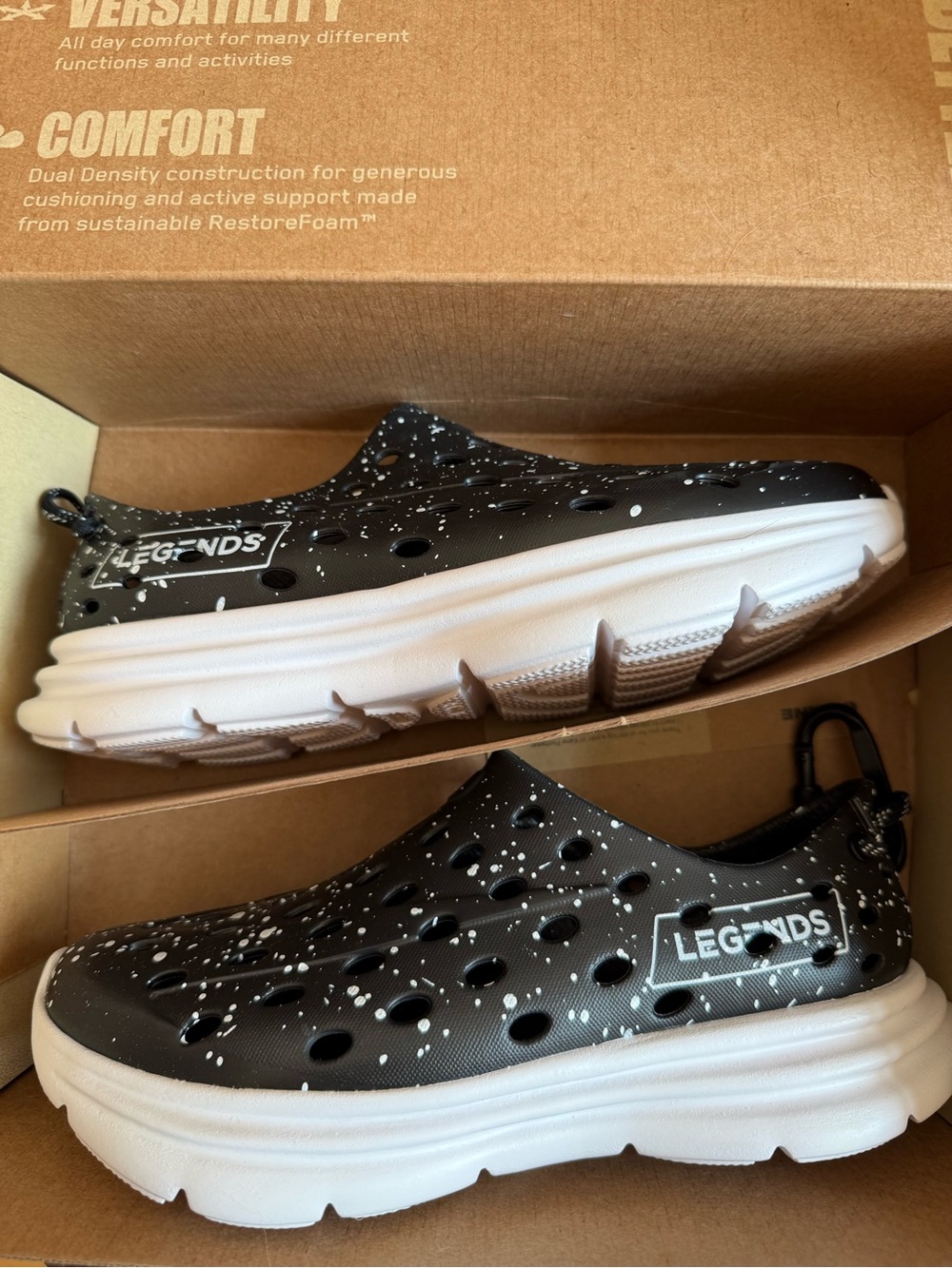 Kanes X Legends 2 Men’s 10 recovery shoes black speckled NEW
